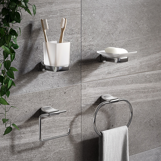 Monza 4-Piece Bathroom Accessory Pack - Chrome