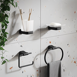 Monza 4-Piece Bathroom Accessory Pack - Matt Black