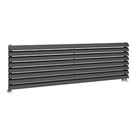 Monza 475 x 1600 Horizontal Anthracite Venetian Style Designer Radiator Large Image