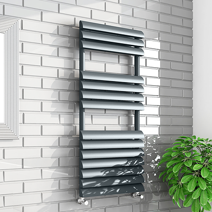 Monza 500 x 1100mm Venetian Style Anthracite Designer Towel Rail