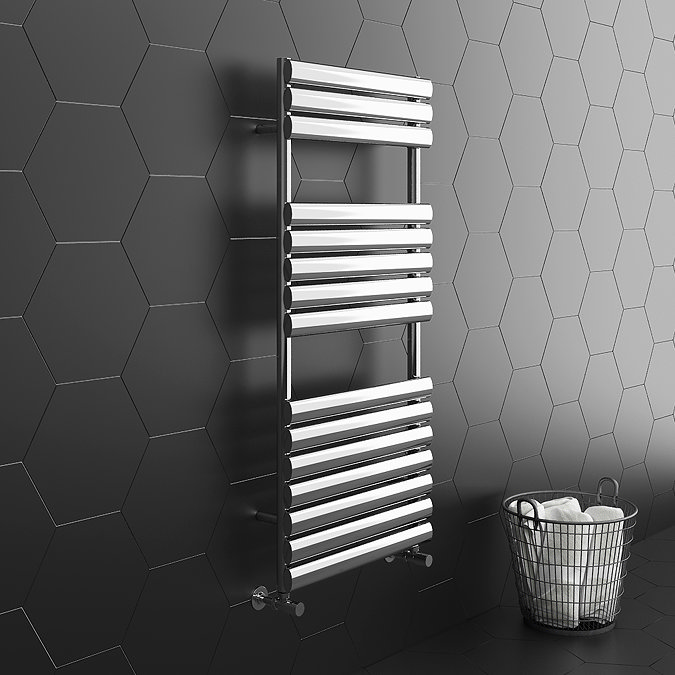 Monza 500 x 1120mm Oval Heated Towel Rail (incl. Valves + Electric Heating Kit)  Standard Large Imag