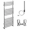 Monza 500 x 1120mm Oval Heated Towel Rail (incl. Valves + Electric Heating Kit) Large Image