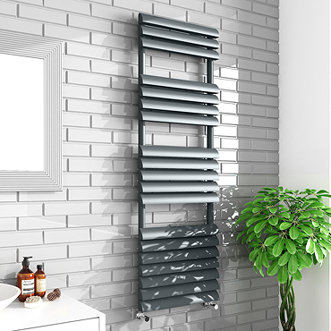 Monza 500 x 1500mm Venetian Style Anthracite Designer Towel Rail