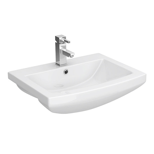 Monza 550mm Semi-Recessed Basin - 1 Tap Hole | Victorian Plumbing UK