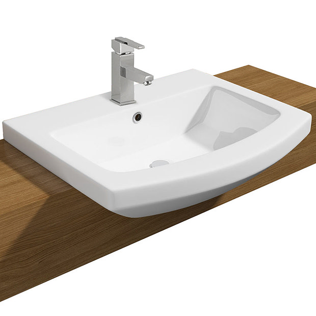 Monza 550mm Semi-Recessed Basin - 1 Tap Hole Large Image