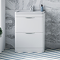 Monza Gloss White 600 x 445mm Floor-Standing Vanity Unit with Modern Chrome Pull Handles and Polymarble Basin