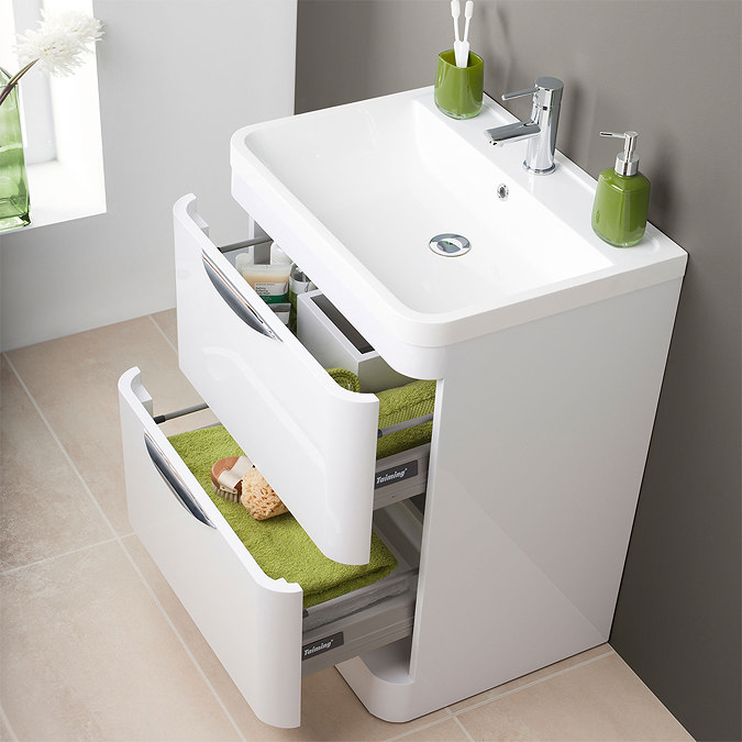 Monza Floor Standing Vanity Unit with Basin W600 x D445mm  Profile Large Image