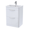 Radius Gloss White Floor Standing Vanity Unit with Chrome Handles - W600 x D445mm