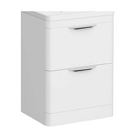 Monza 600mm White Floor Standing Vanity Cabinet (excluding Basin) Medium Image