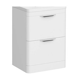 Monza 600mm White Floor Standing Vanity Cabinet (excluding Basin) Large Image