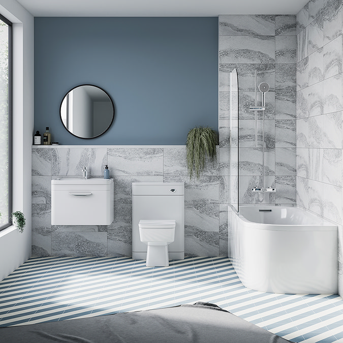 Monza Gloss White 600mm Wall-Hung 1-Drawer Vanity Unit with Modern Chrome Pull Handle