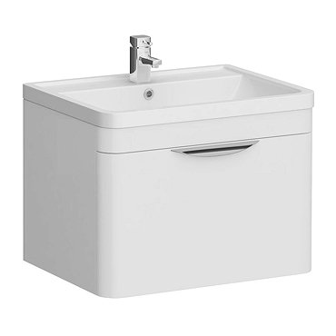 Monza Wall Hung 1 Drawer Vanity Unit with Basin W600 x D445mm  Profile Large Image