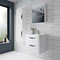 Radius Wall Hung 2 Drawer Vanity Unit with Chrome Handles W600 x D445mm – Gloss White