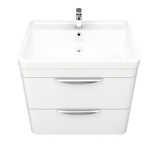 Monza Wall Hung 2 Drawer Vanity Unit with Basin W600 x D445mm  In Bathroom Large Image