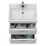 Radius Wall Hung 2 Drawer Vanity Unit with Chrome Handles W600 x D445mm – Gloss White