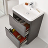Monza 600mm Floor Standing Vanity Unit (Stone Grey Woodgrain - Depth 450mm)  Feature Large Image