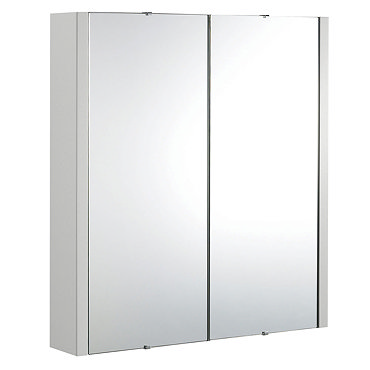 Monza 600mm Grey Mist 2 Door Mirror Cabinet  Profile Large Image