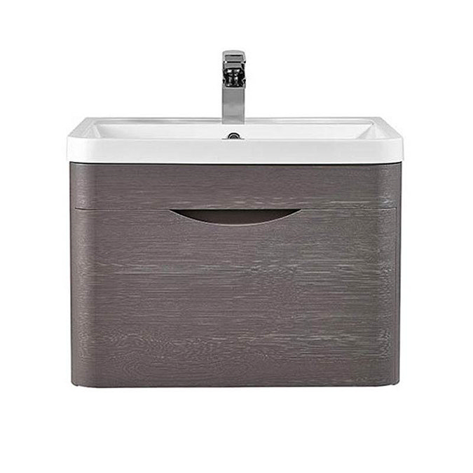 Monza 600mm Wall Hung 1 Drawer Vanity Unit (Stone Grey Woodgrain - Depth 450mm) Profile Large Image