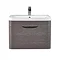 Monza 600mm Wall Hung 1 Drawer Vanity Unit (Stone Grey Woodgrain - Depth 450mm)  Profile Large Image