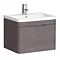 Monza 600mm Wall Hung 1 Drawer Vanity Unit (Stone Grey Woodgrain - Depth 450mm) Large Image