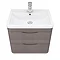 Monza 600mm Wall Hung 2 Drawer Vanity Unit (Stone Grey Woodgrain - Depth 450mm)  Feature Large Image