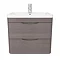 Monza 600mm Wall Hung 2 Drawer Vanity Unit (Stone Grey Woodgrain - Depth 450mm)  Standard Large Imag