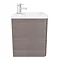 Monza 600mm Wall Hung 2 Drawer Vanity Unit (Stone Grey Woodgrain - Depth 450mm)  In Bathroom Large I