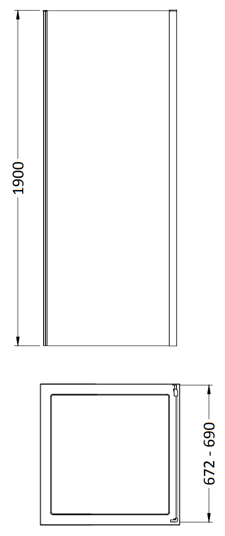 Monza 700 x 1900mm Side Panel