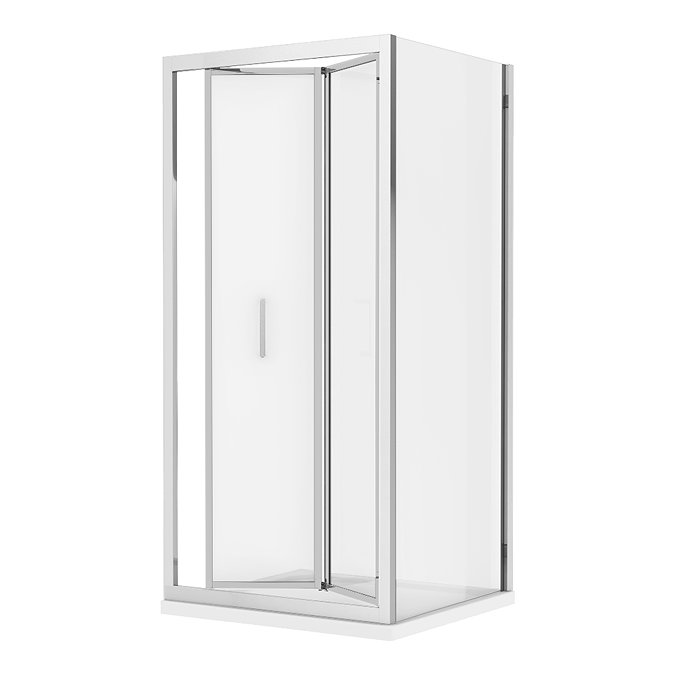 Monza 700 x 700mm Bi-Fold Door Shower Enclosure + Pearlstone Tray  Standard Large Image