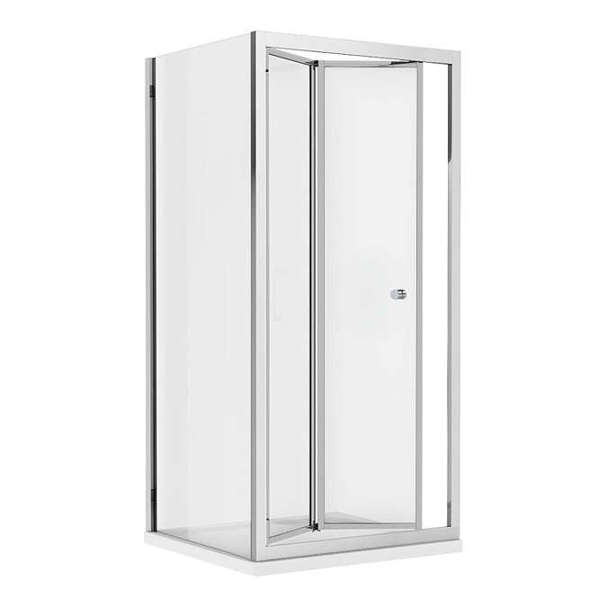 Monza 700 x 700mm Bi-Fold Door Shower Enclosure + Pearlstone Tray