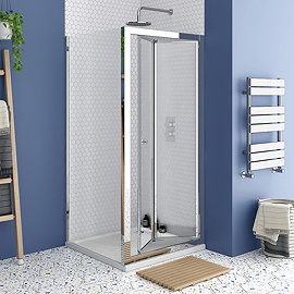 Monza 700 x 700mm Bi-Fold Door Shower Enclosure without Tray