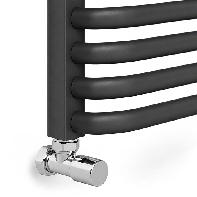 Monza 500 x 736 Anthracite Designer D-Shaped Heated Towel Rail