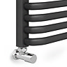 Monza 500 x 736 Anthracite Designer D-Shaped Heated Towel Rail