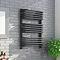 Monza 736 x 500 Anthracite Designer D-Shaped Heated Towel Rail Large Image