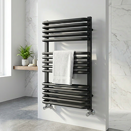 Monza 500 x 750 Anthracite Designer D-Shaped Heated Towel Rail