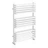 Monza 736 x 500 White Designer D-Shaped Heated Towel Rail  Profile Large Image