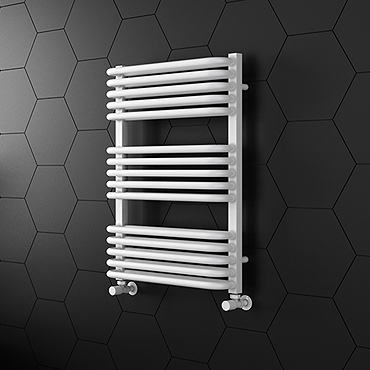 Monza 500 x 750 White Designer D-Shaped Heated Towel Rail