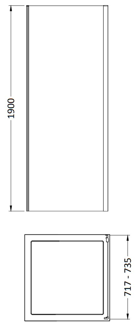 Monza 760 x 1900mm Side Panel