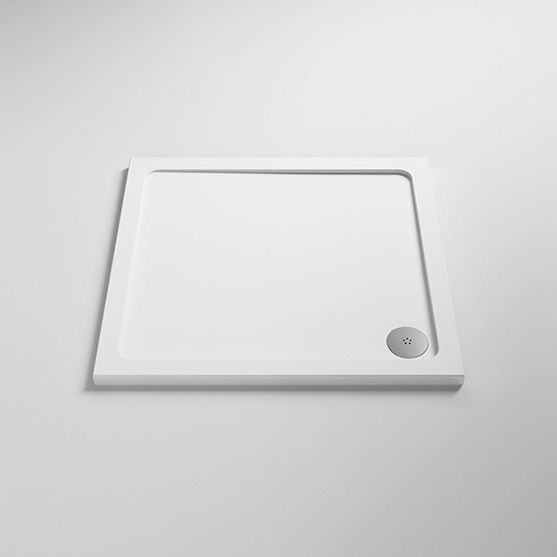 Monza 760 x 760mm Pivot Door Shower Enclosure + Pearlstone Tray  Feature Large Image