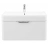 Monza 800 Wall Mounted Vanity Unit Inc. Basin + Side Cabinet - White Gloss  Feature Large Image