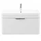 Monza 800 Wall Mounted Vanity Unit Inc. Basin + Side Cabinet - White Gloss  Feature Large Image