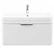 Monza 800 Wall Mounted Vanity Unit Inc. Basin + Side Cabinet - White Gloss Feature Large Image