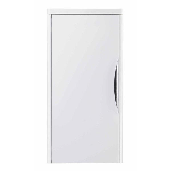Monza 800 Wall Mounted Vanity Unit Inc. Basin + Side Cabinet - White Gloss Standard Large Image