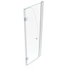 Monza 800 x 1400 Chrome 6mm Hinged Sail Bath Screen with Fixed Side Panel  Profile Large Image