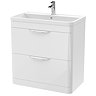 Radius Floor Standing Vanity Unit with Chrome Handles W800 x D445mm - Gloss White