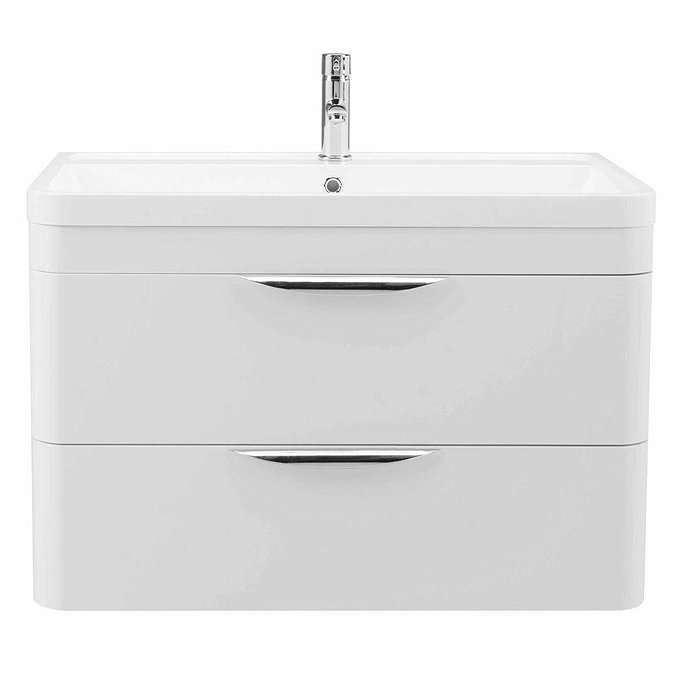 Monza Wall Hung 2 Drawer Vanity Unit with Basin W800 x D445mm  Feature Large Image
