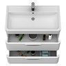 Radius Wall Hung 2 Drawer Vanity Unit with Chrome Handles W800 x D450mm – Gloss White