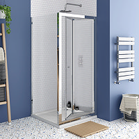 Monza 800 x 800mm Bi-Fold Door Shower Enclosure without Tray