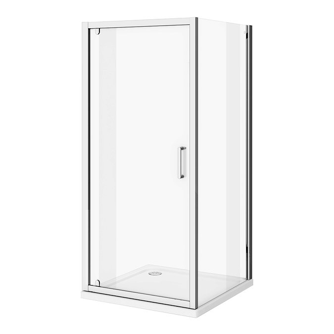 Monza 800 x 800mm Pivot Door Shower Enclosure + Pearlstone Tray  Profile Large Image