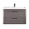 Monza 800mm Wall Hung 2 Drawer Vanity Unit (Stone Grey Woodgrain - Depth 450mm) Profile Large Image